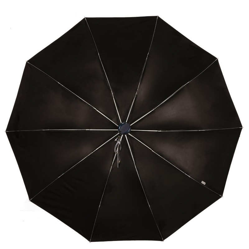 Sombrilla grande impermeable plegable negro con revestimiento Anti-UV mujeres hombres paraguas grandes
