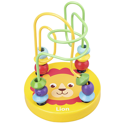 Bambini Montessori Matematica Giocattoli di Piccole Dimensioni In Legno Cerchi Bead Wire Maze Roller Coaster di Attività In Età Prescolare Bambino Apprendimento Giocattolo Educativo: Lion-TJ209C