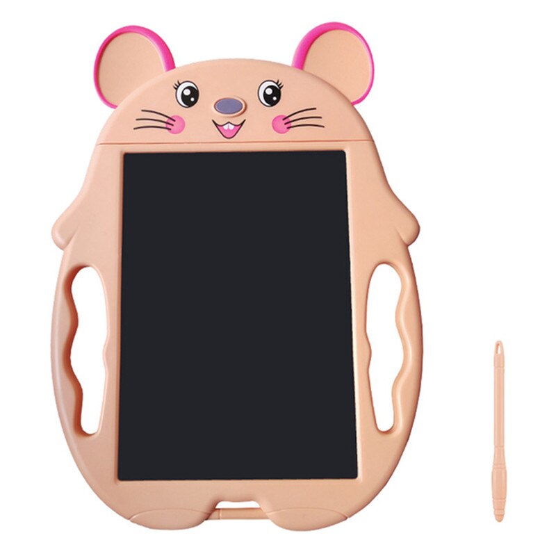 Tablette de dessin animé colorée pour enfants, tableau d&#39;écriture d&#39;animaux, écran LCD de 9 pouces, jouets éducatifs pour filles: Pink Rat