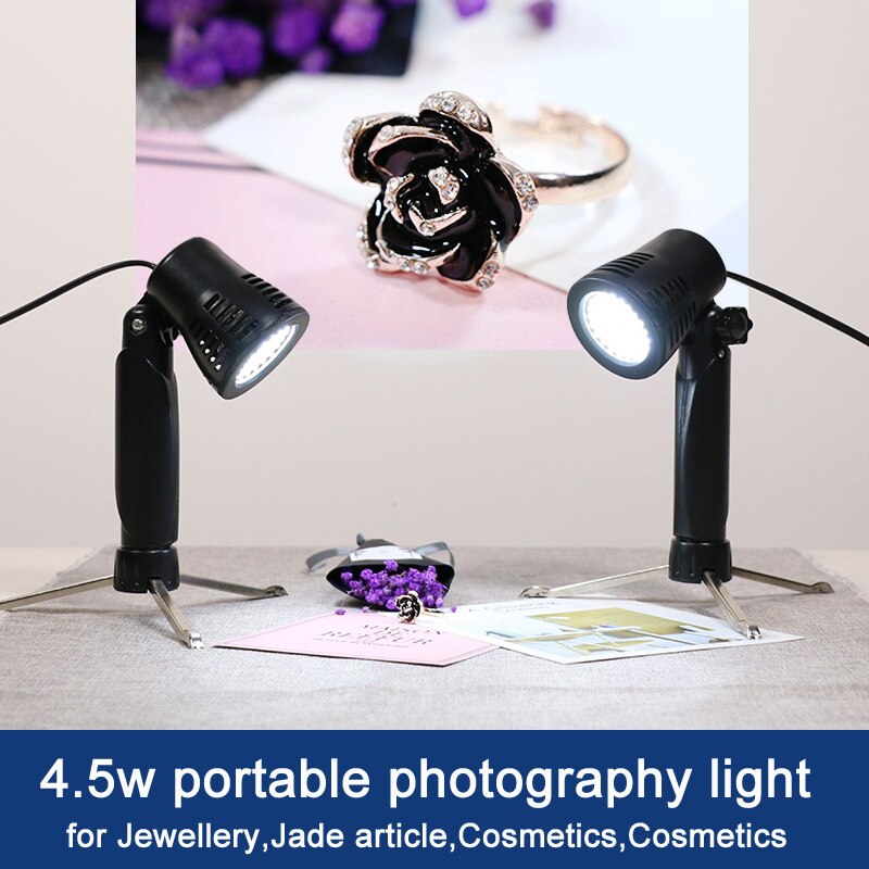 4.5W Led Sieraden Fotografie Witte Koude Lights Cosmetica Stilleven Bureau Fotografische Lampen Mini Draagbare Warm Zaklampen