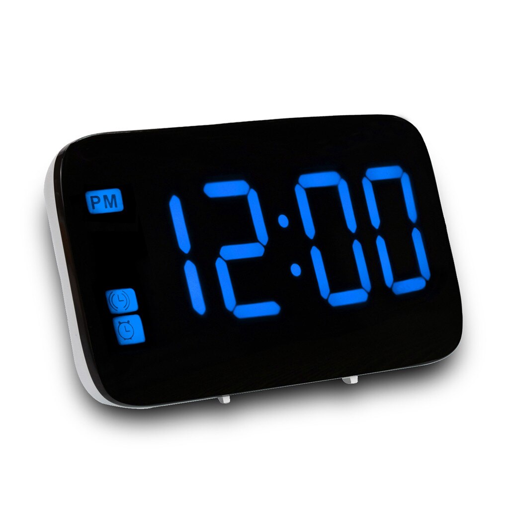 Ledet vækkeur digital snooze bordur vågne op lys elektronisk stor tid temperatur display boligindretning ur  #lr2