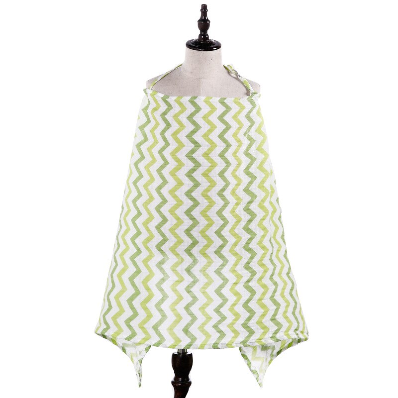 Udder Covers Breast Feeding Nursing Cover Privacy Baby Feeding Apron Muslin Infant Breathable Cloth Baby Monitor Neckline Cover: Green
