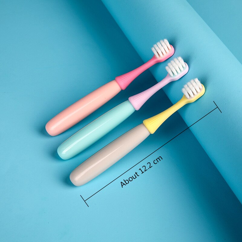 3 Stks/set Leuke Cartoon Tandenborstel Voor Kinderen Bamboe Houtskool Korte Handvat Kinderen Tandenborstel Baby Tanden Care