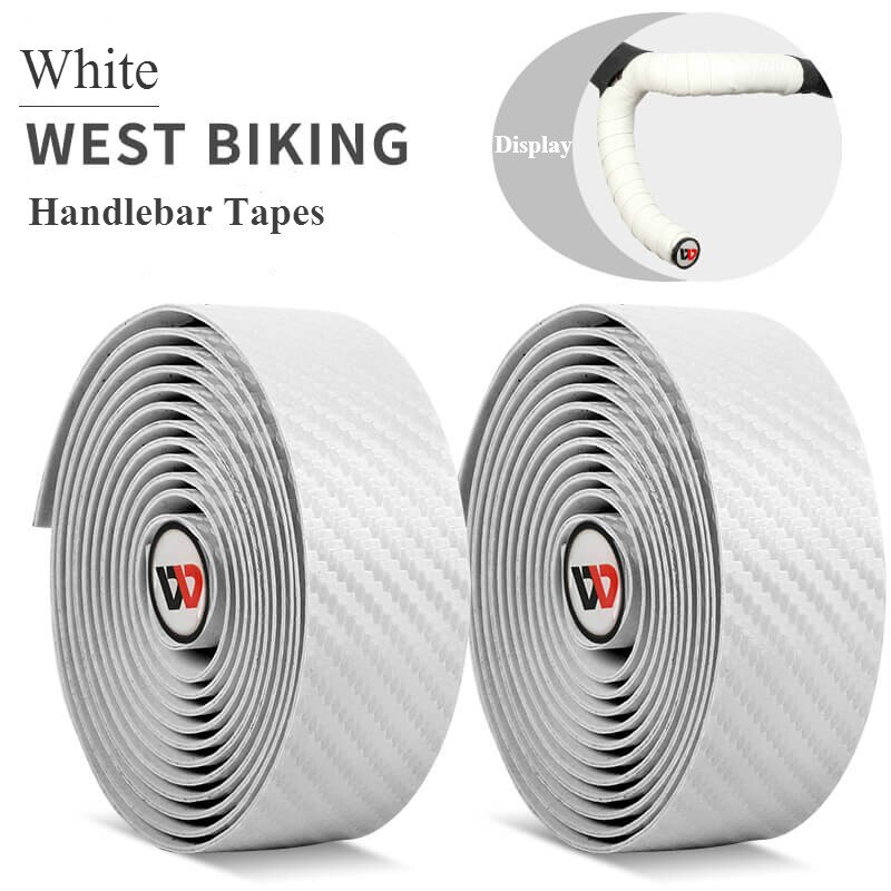 West biking bicicleta guiador fita de estrada de carbono fita envoltório ciclismo guiador banda com bar plugues mtb acessórios para montanha: Style B White