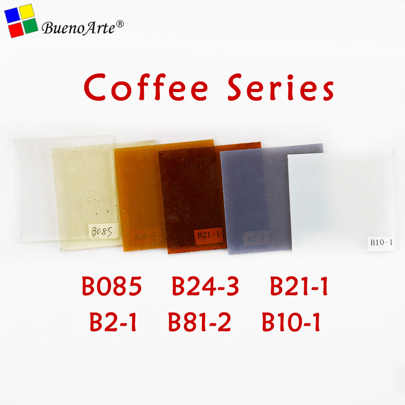 COE 85 Fusible Glass Pack Fusing Glass Transparent mixed colour Artisanal production melt handmade Melting Glass: Coffee Series / 10CM*10CM