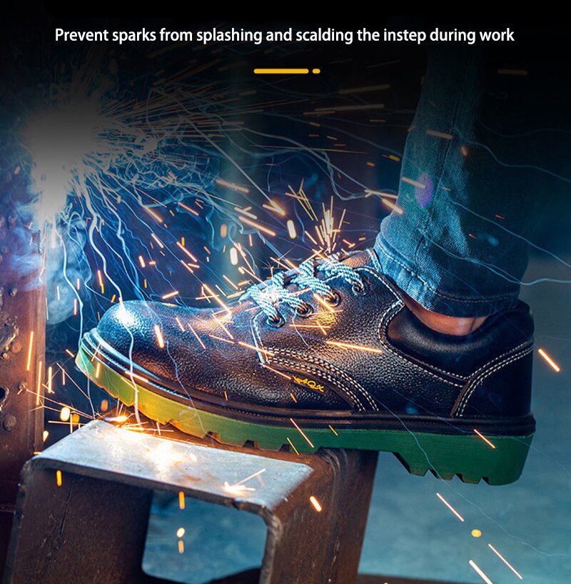 Working safety leather shoes security steel toe boots lightweight comfortable industrial construction footwear