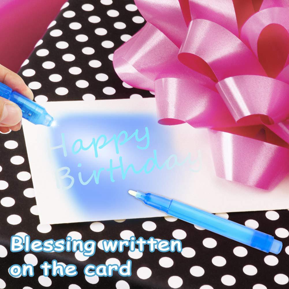 Hemmelig pen fødselsdagsfest usynlig blækpen med uv-lys til børn / voksne