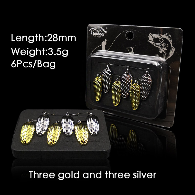 6 stks/partij Dragon Schaal Metalen Lepel lokt Wobbler aas kunstmatige vissen accessoires Visgerei voor forel baars zander crappie bass: Default Title