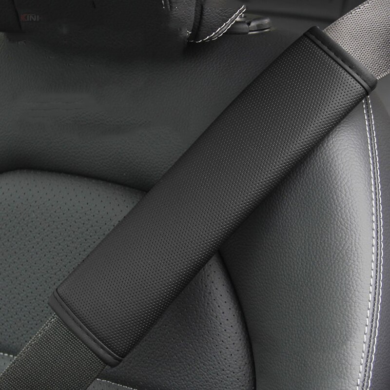 Bilsele skulderbeskytter, blød og behagelig hudfølende finporer bilsele bæltebeskytter dæk sikkerhedssele: Sort