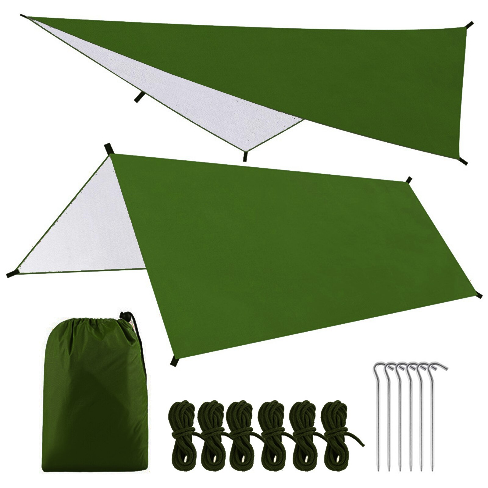 9.8 * 9.8ft à prova dwaterproof água acampamento ao ar livre toldo toldo toldo toldo do pára-sol rede tenda abrigo de chuva esteira de piquenique toldo dossel praia cobertor: Verde