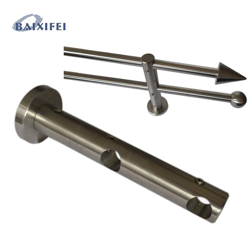 2 Pcs D12mm Curtain Rod Decorative Double Bracket Geschlossen , Curtain Accessories Bracket for Window Decoration