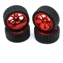 Für Wltoys 144001 A959 A959-B 124019 124018 RC Auto Teile 65mm Metall Felge + hoch Griff gummi Reifen Reifen: Rot