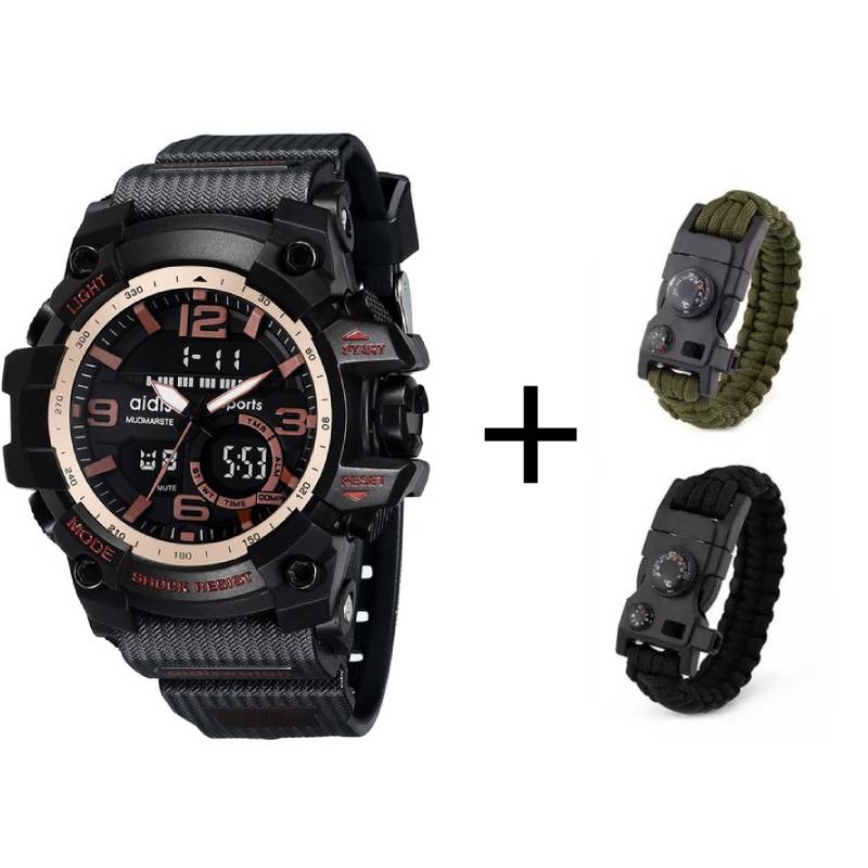 Addies herenhorloges g-stijl heren sporthorloge lichtgevende horloges heren sporthorloge heren waterdicht 30 meter waterbestendig: Roos-alles