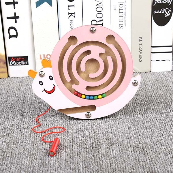 Montessori Materials Educational Wooden Toys for Children Early Learning Preschool Teaching Magnetic Maze Labyrinth Brain Teaser: 003