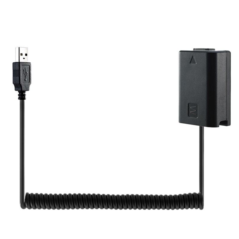 Usb-ladekabel np -fw50, dummy-akku, federdraht für sony  a7 a7r a7s a7m a7ii a7 s 2 a7 m 2 a7 r 2 a6500 a6300 dc, kupplung: Default Title