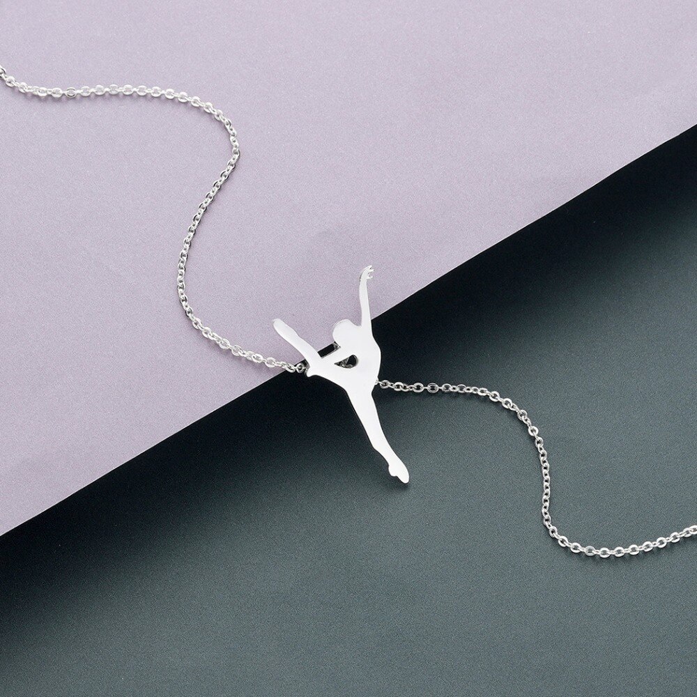 Elegante Edelstahl Ballett Tänzerin Halsketten für Mädchen Ballerina Anhänger Künstlerische Schmuck für Tänzerin Ballett Liebhaber