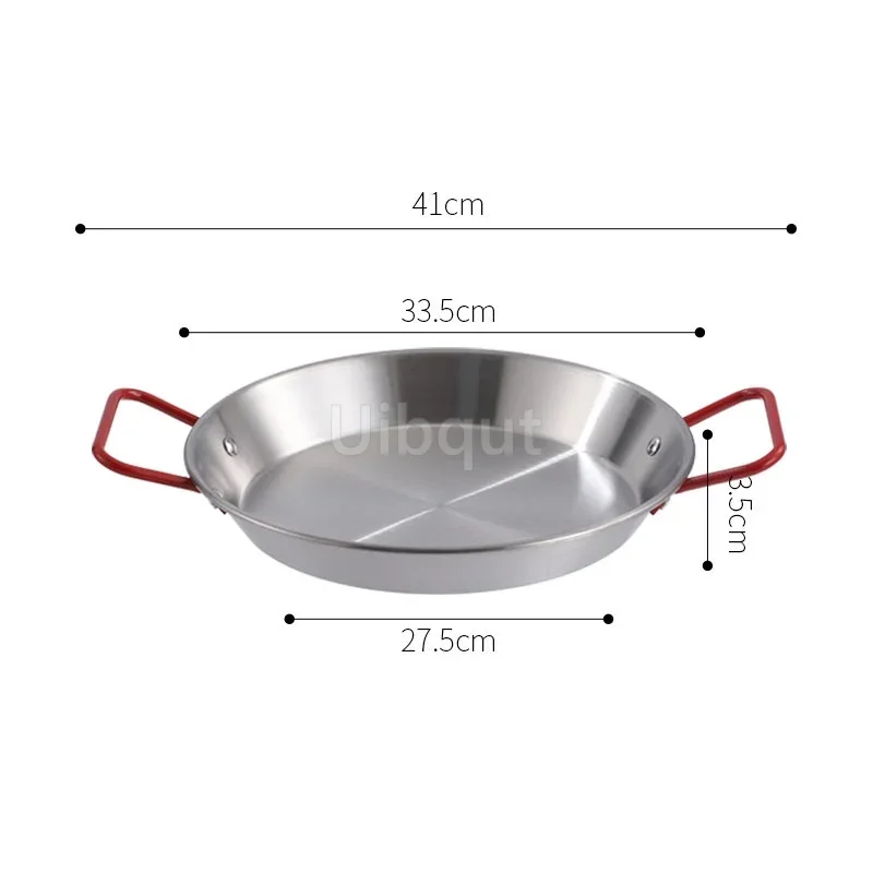 Rustfrit stål god spansk paella pande fisk og skaldyr ret koreansk stegt kylling ret ost komfur binaural frugt sukker pande: Grøn