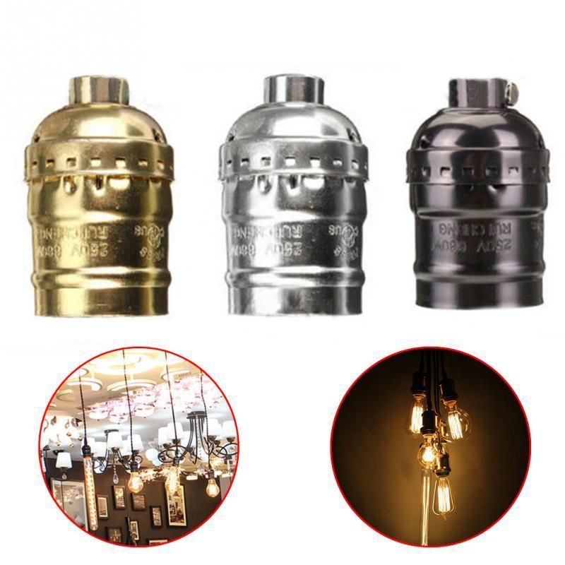 Support De Lampe Vintage E26/E27 En Céramique – Noir – Pour Plafond – 220-250V