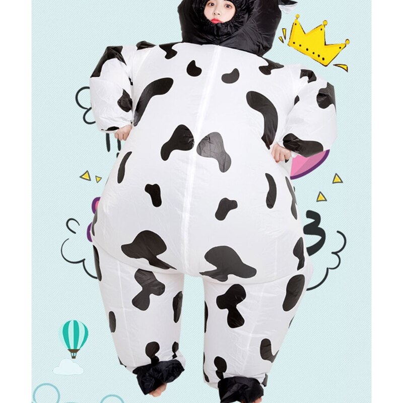 Cute Cartoon Cow Halloween Adult Cosplay Inflatable Suit Festive Party Clothing