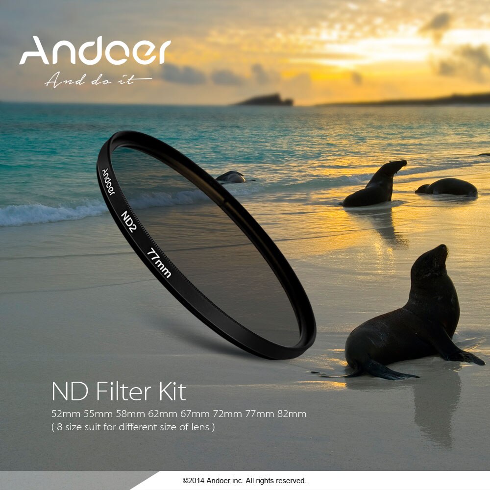 Andoer 77Mm Fader Nd Filter Kit Neutrale Dichtheid Fotografie Filter Set (ND2 ND4 ND8) voor Nikon Canon Sony Pentax Dslr &#39;S
