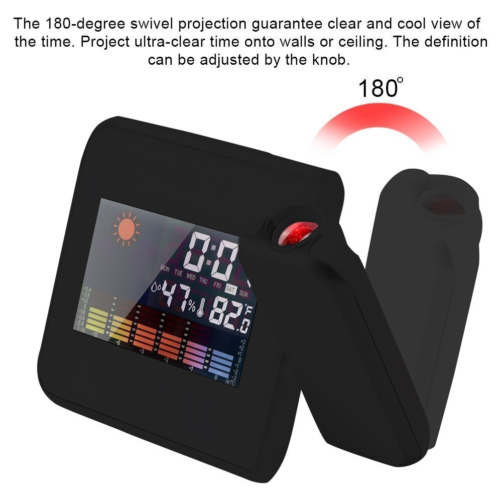 Projectie Klok Tafel Digitale Alarm Backlight Projector Klok Met Tijd Temperatuur Projectie