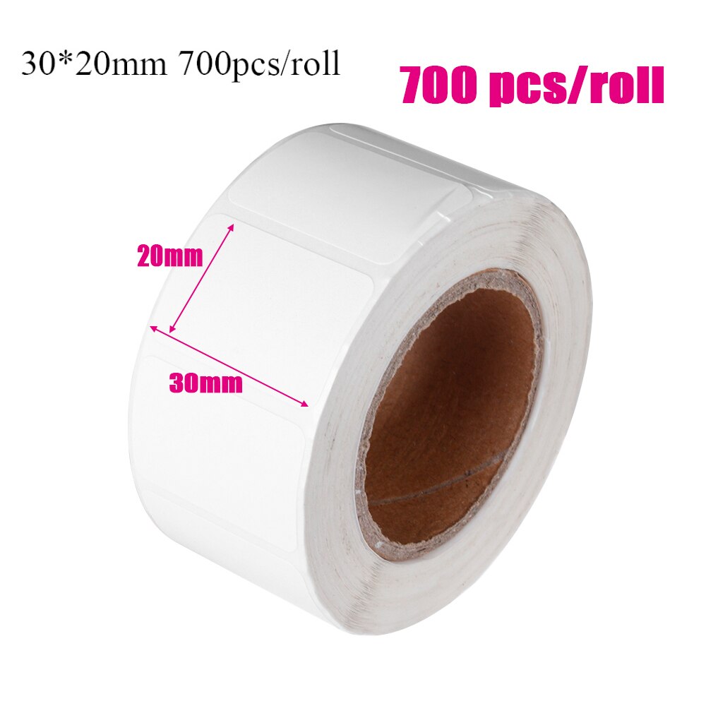 1 rolle Klebe Thermische Etikett Aufkleber Supermarkt Preis Leere Direkt Druck Papier Wasserdicht Paket Schild Druck Liefert: 30x20mm 700Stck