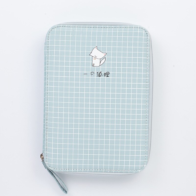 Kawaii Coreano de gran capacidad, fundas multifunción para lápices, Color de macarrón, útiles escolares, bolígrafos, Pad, bolsa de almacenamiento para teléfono, suministros: Fox