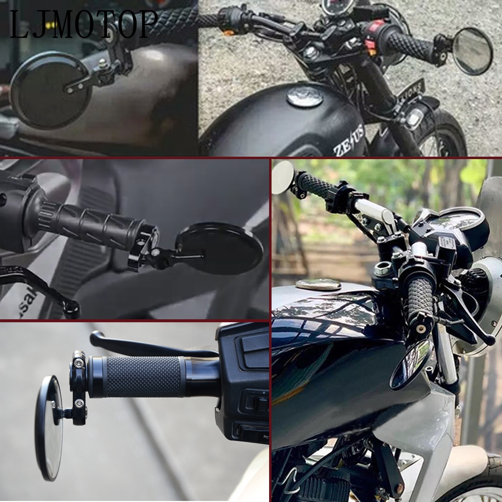Universal Motorcycle Mirrors 3 Inch Round Folding Bar End Side Mirror for KTM 300XC 350SX-F 350XC-F 350XCF-W 350EXC-F 400XC-W