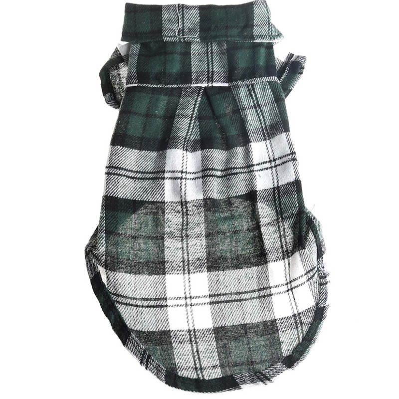 Ropa para mascotas para perros pequeños, camisa a cuadros de algodón para primavera y verano, ropa para Chihuahua de peluche cachorro de Yorkshire: Green / M