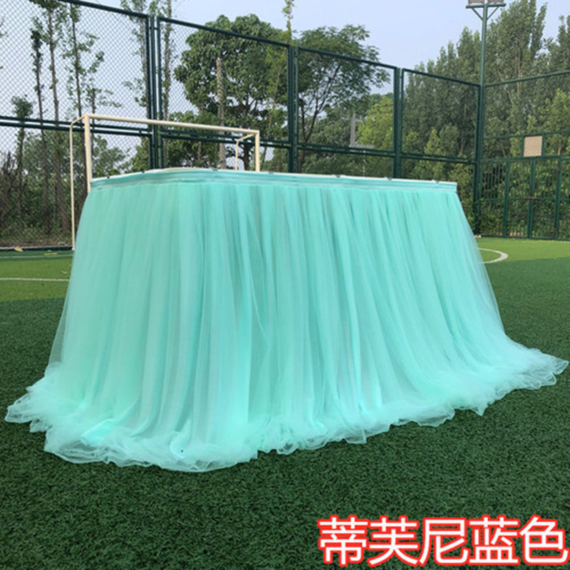 Jupe de Table en Tulle 1M, décoration pour mariage, fête prénatale, anniversaire, Tutu, fournitures de fête: 3
