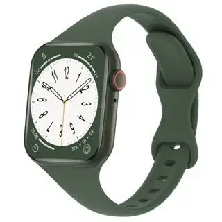 Dünnes Silikonarmband für Apfel Uhr 40 44 mm 45 mm 41 mm 38 mm 42 mm einfarbiges Armbinde für IWatch Serie 3 4 5 6 SE 7 8 9 10
