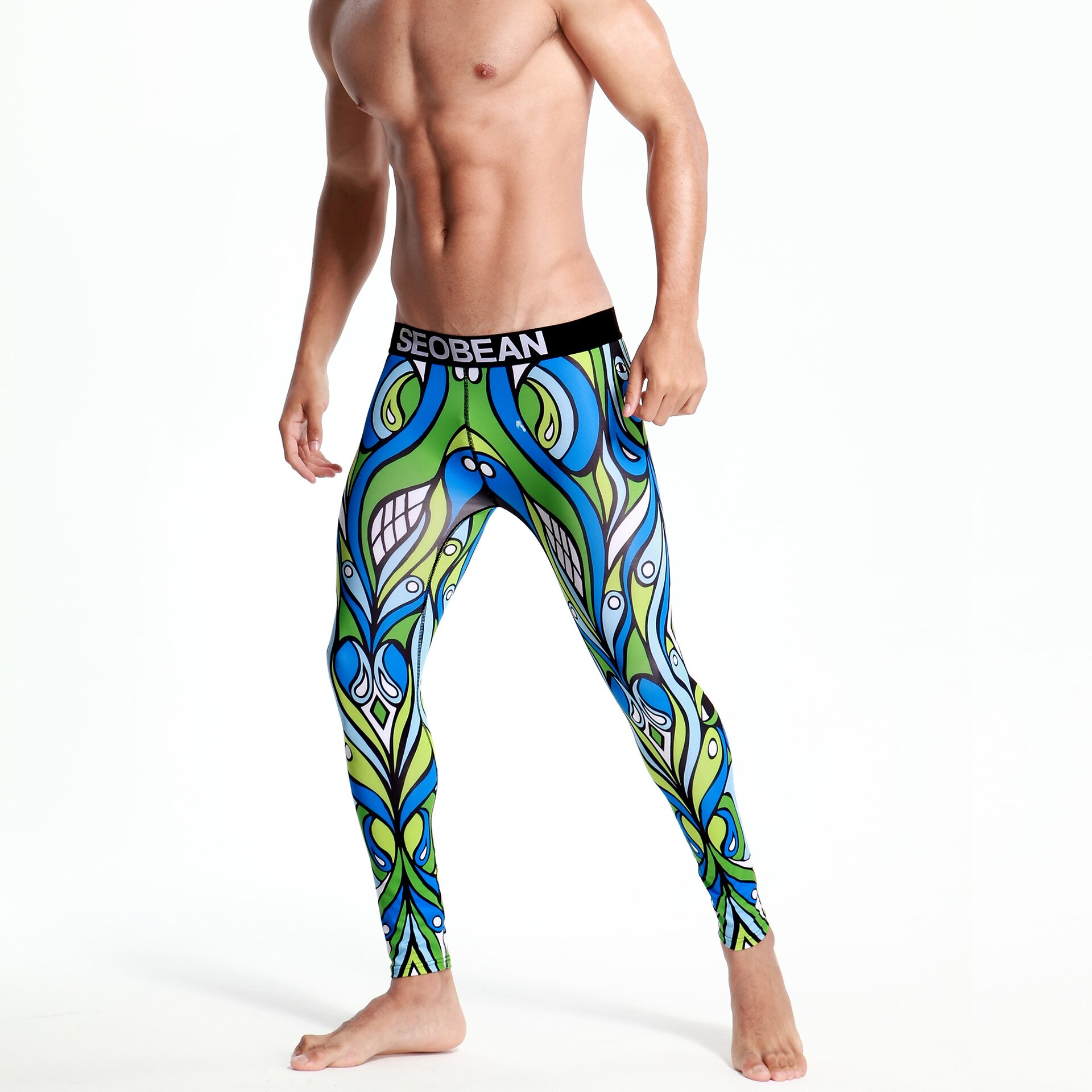Thermal Underwear Bottom Long Johns Tight Legging Pants Trousers Render Calca Termica Masculina Man Fine Velvet Winter: green / XL