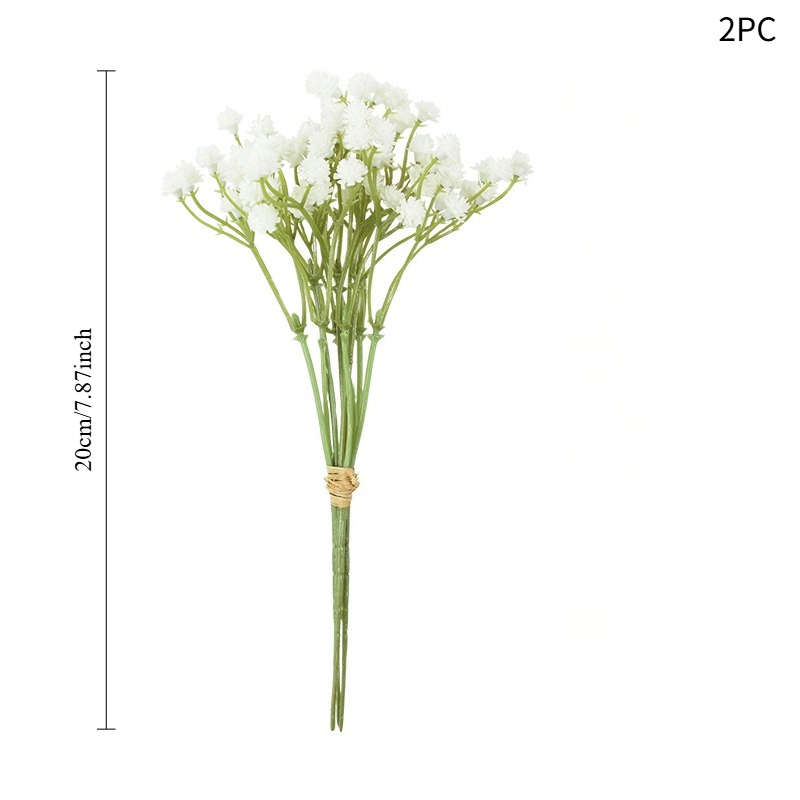 1/2 Stück künstliche Schleierkrautblumen, Gypsophila, echt anfühlende Blumen für Hochzeit, Party, Haus, Garten, Dekoration: Grau