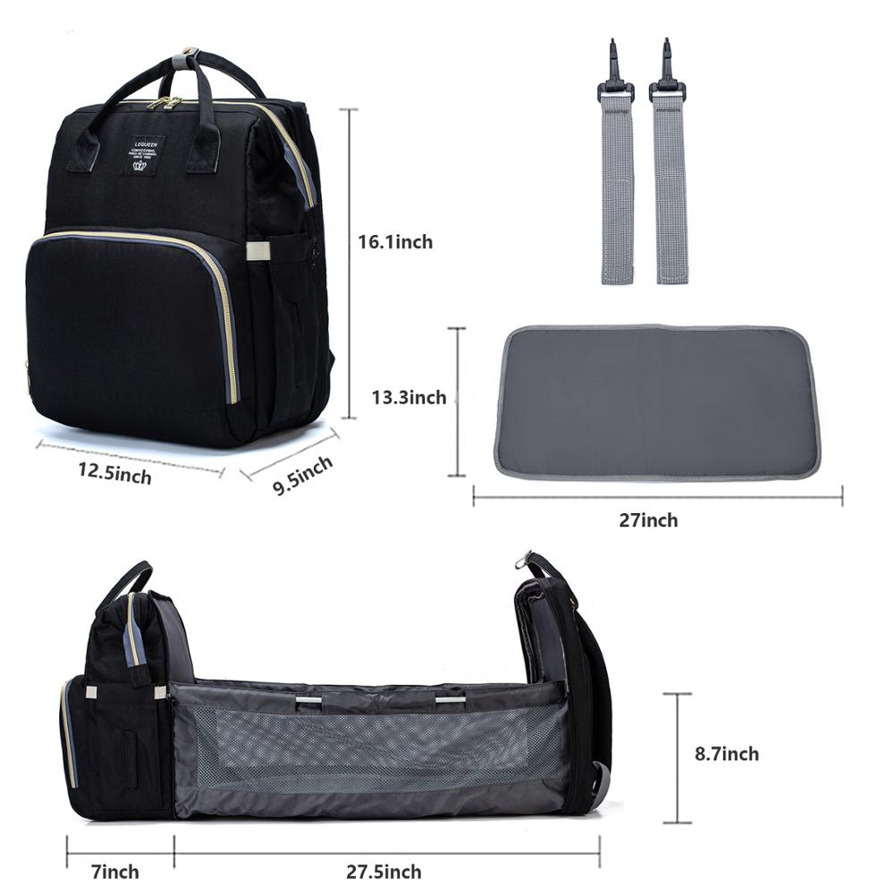 Baby Luiertas Rugzak Bed Wieg Baby Slaapzak Voor Reizen Bed Luier Pad Wandelwagen Organizer In Voorraad: B black