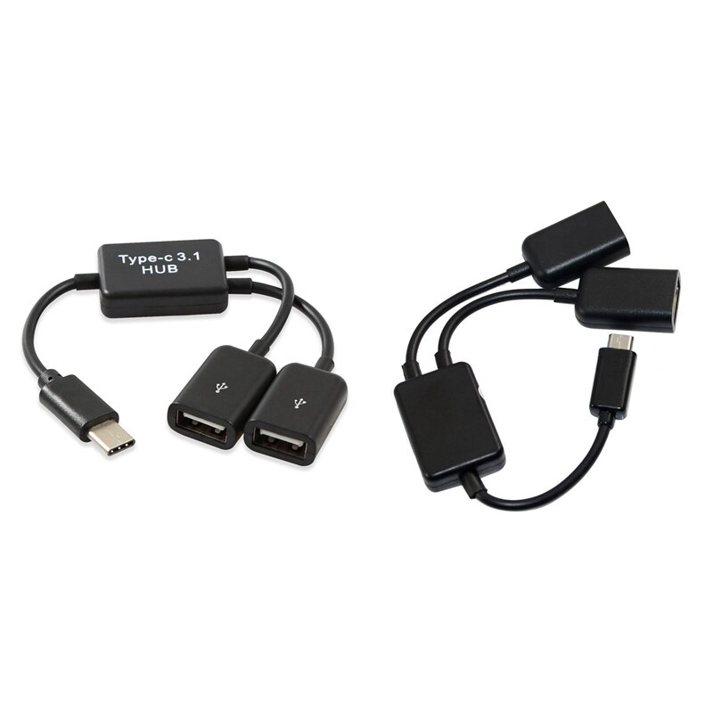 1 pz tipo C OTG USB 3.1 maschio a doppio 2.0 femmina OTG carica 2 porte HUB cavo Y Splitter e 1 pz cavo Host micro-usb, micro-usb M