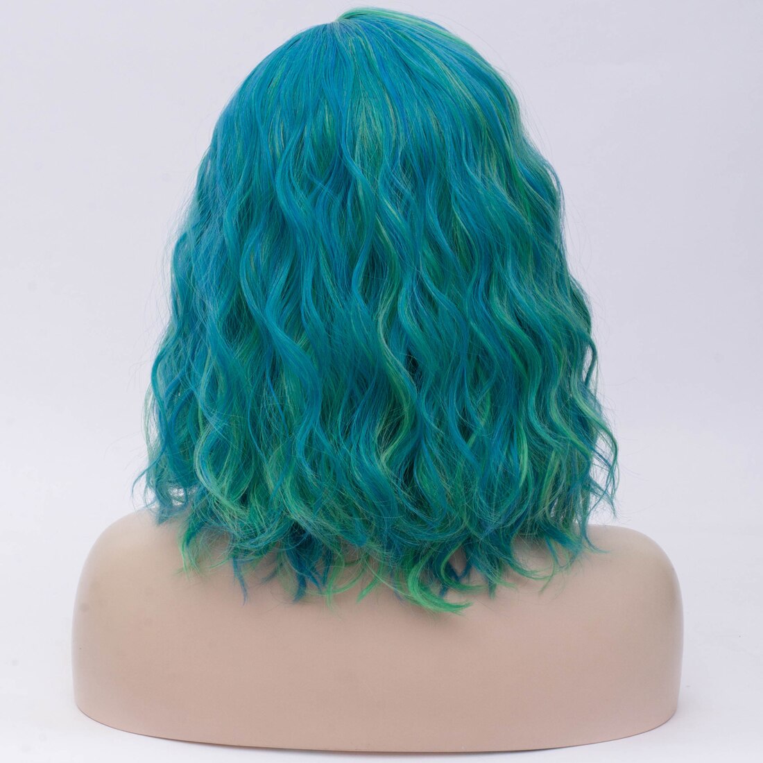 Similler cheveux synthétiques perruques courtes partie moyenne Ombre Cosplay perruque pour les femmes vert violet Miexd couleur mettre en évidence 6 Colros disponibles