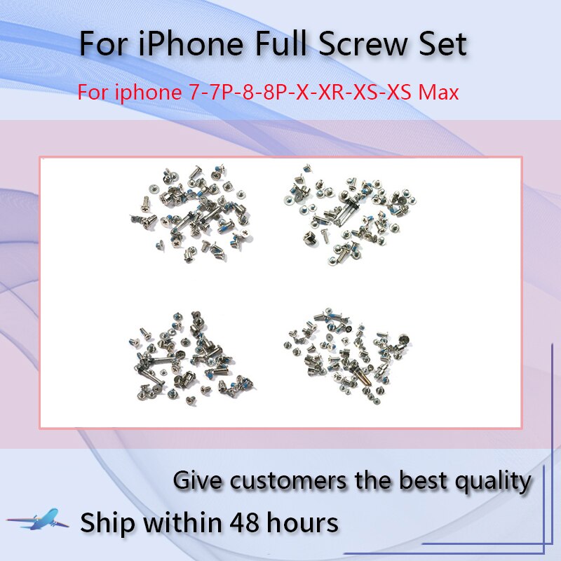 Full Screw Set Replacment for iPhone 7 8 7 Plus 8 Plus X XS XR Screw Replacement Repair Bolts Complete Kit Accessories