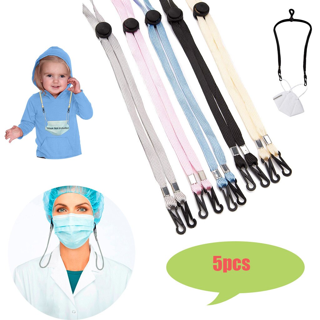 Correa de extensión ajustable para mascarilla soporte para oreja práctico y práctico soporte para oreja, para colgar en el cuello, 5 uds. # M3