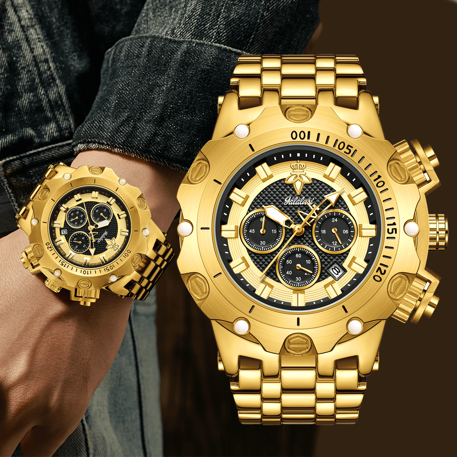 YaLaLuSi Men's Quartz Watch Dominant Multi Functional Practical Style Timepiece for Gentlemen