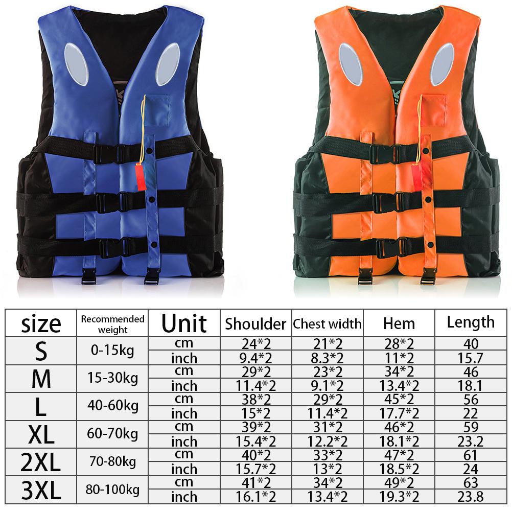Adult Life Vest Jacket Polyester Swimming Boating Ski Surfing Survival Drifting Life Vest With Whistle Water Sports Life Vest