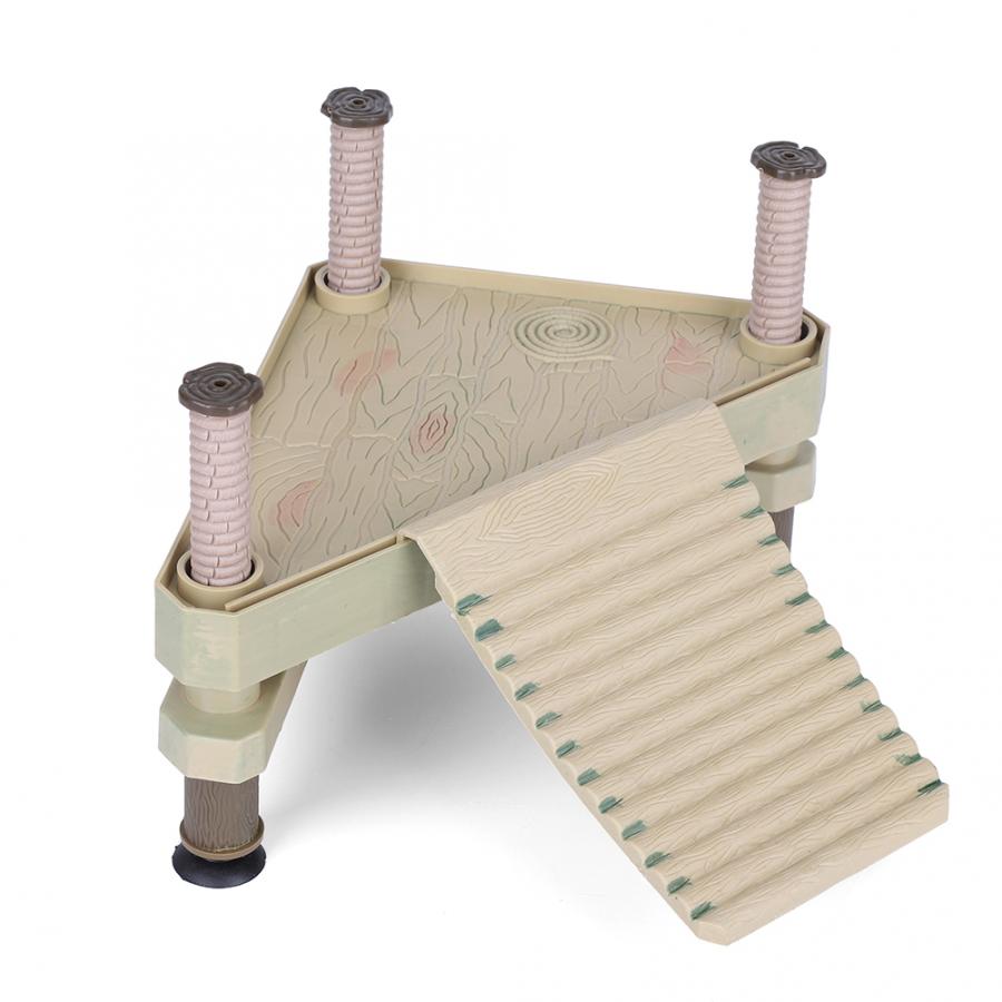 Grote Schildpad Reptielen Drijvende Platform Pier Met Oprit Ladder Terrarium Tank Ornament Aquarium Decoratie Accessoires