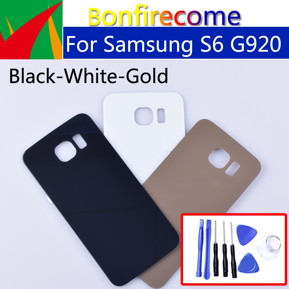 Batterij achterklep voor samsung galaxy  s6 g920 g920f g920a g920fd g920i behuizing achterklep vervangende onderdelen