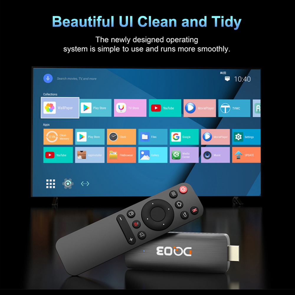 DQ03 Mini TV Stick Android 10 QuadCore ARM Cortex A53 2G16G Ondersteuning 4K @ 60fps HDR10 + 2.4G & 5.8G Dual Wifi 1G8G TV BOX Android 10.0