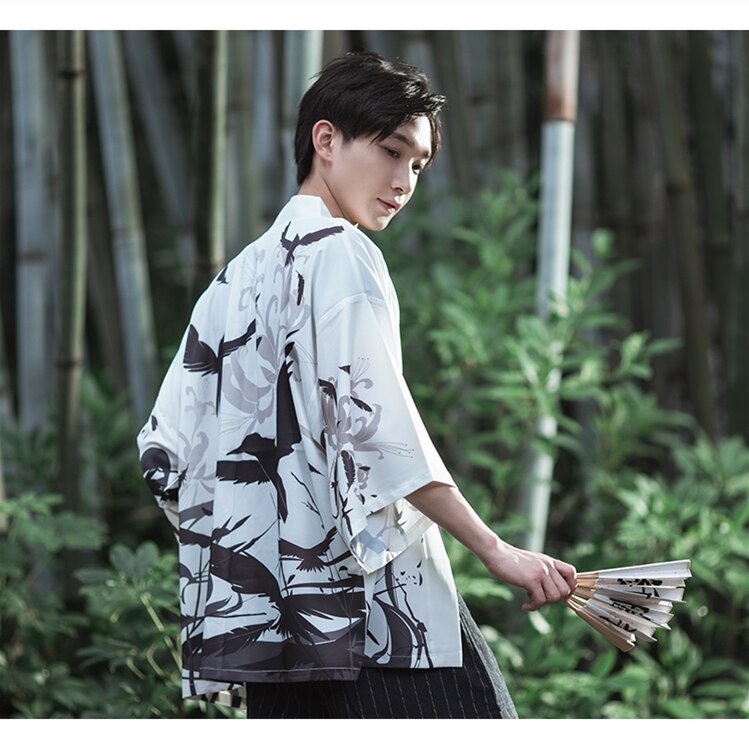 Japanse stijl mannen samurai kostuum kimono cardigan haori drieduizend kraaien doden dag vrouw yukata harajuku koreaanse kleding