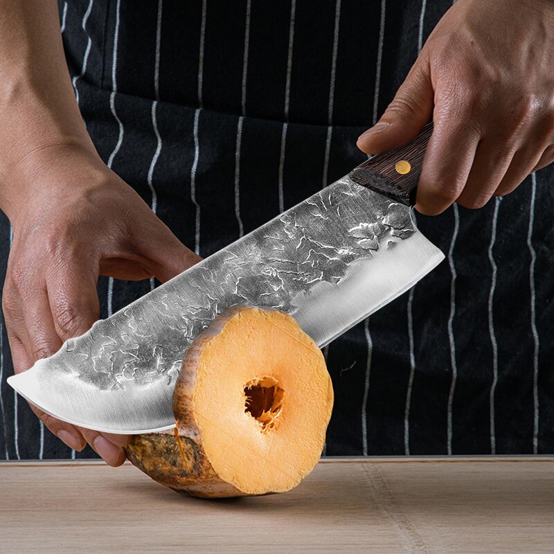 Multi-purpose Knife Hand Forged Old Kitchen Knife Butcher Knife for Cutting Meat Household Chef Knives