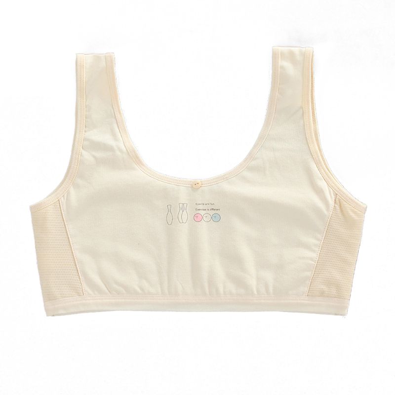 Teen Girl Sports Bra Kids Top Underwear Young Puberty Training Bra For 7-16years: Flesh Color