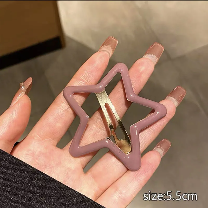 Große Stern-Haarspangen für Frauen, Mädchen, freundlicher, Y2K, süßes süßes Mädchen, bunte fünfeckige Haarnadel, BB-Clip, Kopfbedeckung, Zubehör, ,: Gelb