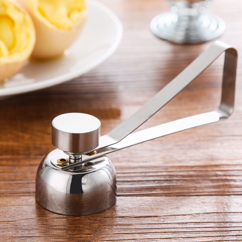 The Stainless Steel Egg Topper Cutter Shell Opener Boiled Raw Egg Open Scissors Tool
