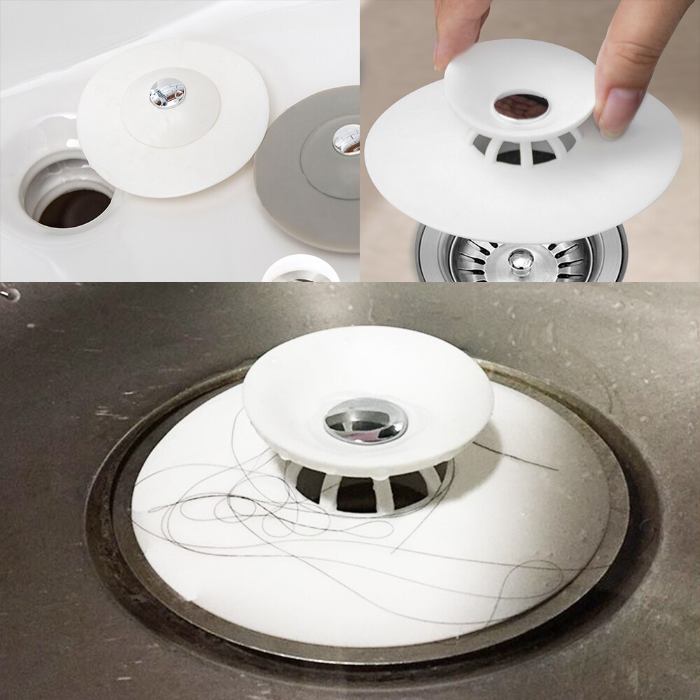 Bathroom Drain Water Plug Stopper Rubber Circle Silicone Sink Strainer Filter Stopper Floor Drain Hair Kitchen Tool