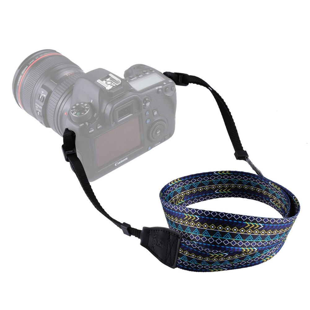 Puluz retro etnisk stil flerfarvet serie skulderstrop kamera stroppebælte til sony, canon, slr / dslr kameraer universal: 100- a